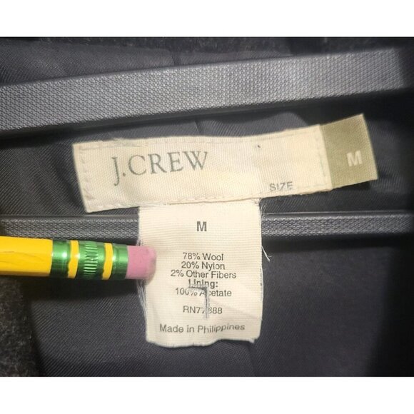 J. CREW Black Wool Belted Coat Classic Single-Breasted - Picture 9 of 12